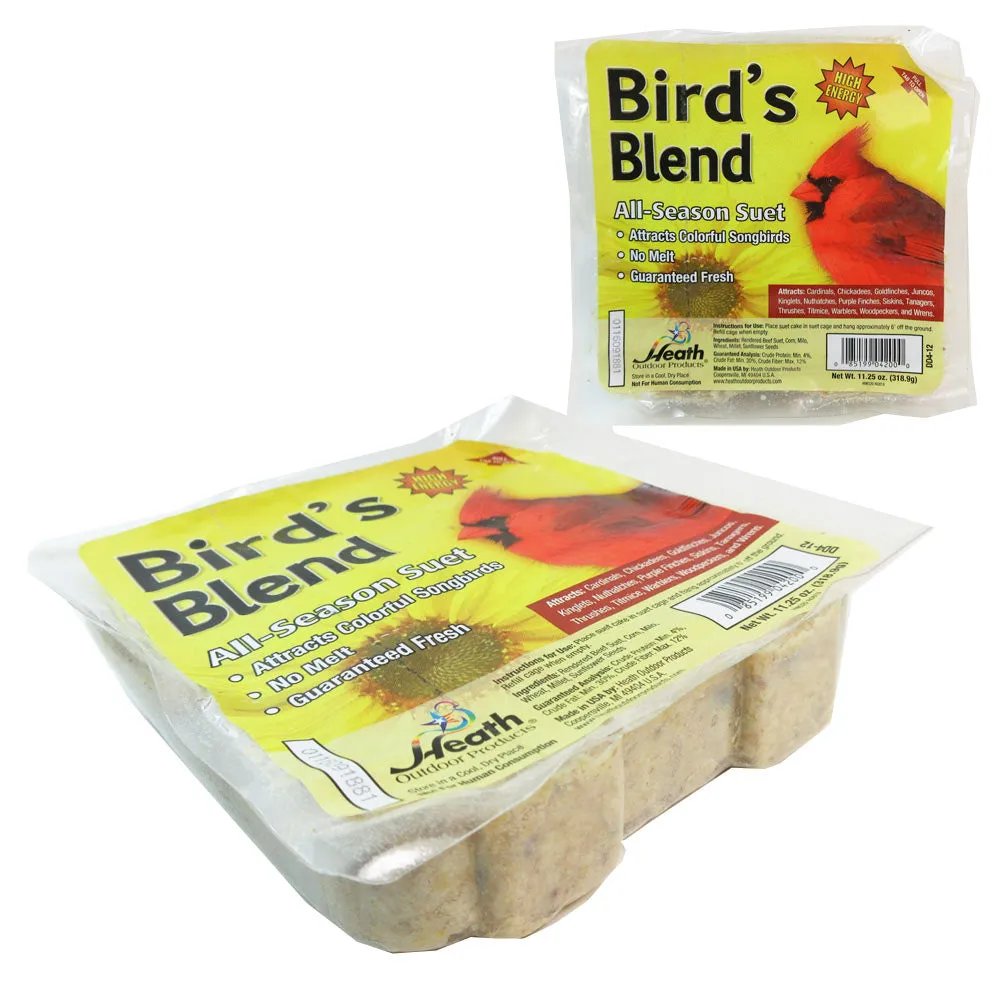 4 Pack Heath Outdoor Products All Season Suet Cake Bird Food Wild Treat 11.25 oz