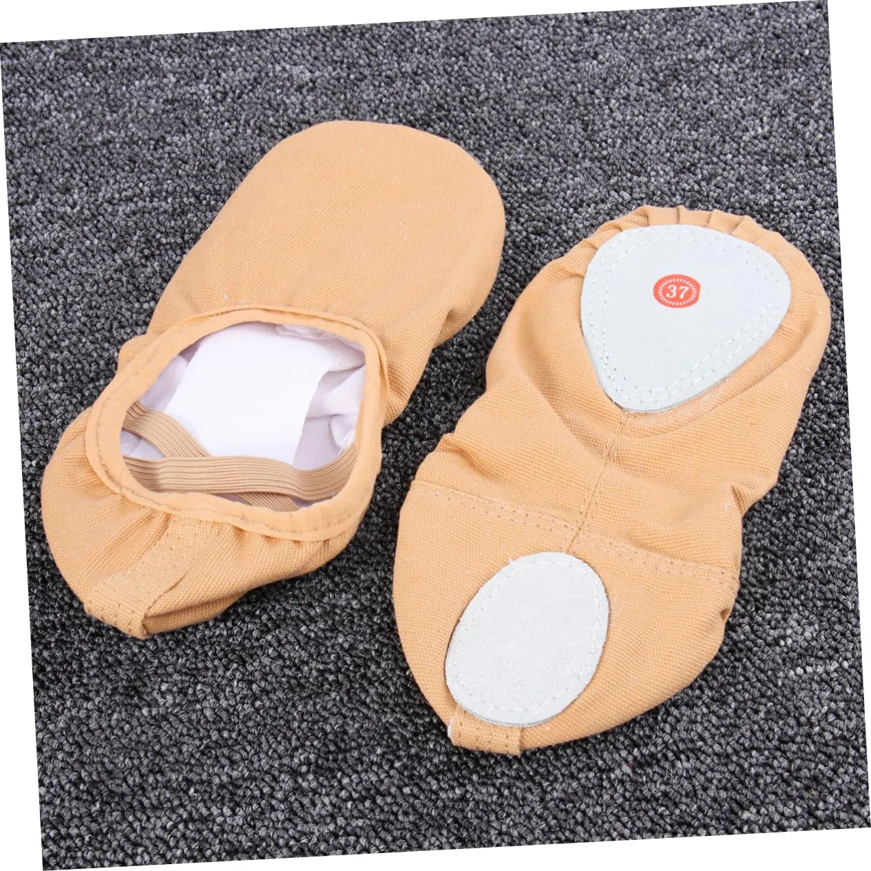 Amosfun Lace- Yoga Dance Shoes Elastic Band Design Breathable Ballet Dance Shoes for Kids Adults Size 37 Brown