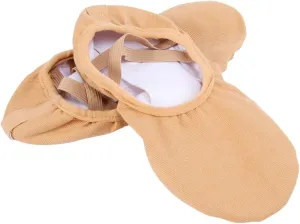 Amosfun Lace- Yoga Dance Shoes Elastic Band Design Breathable Ballet Dance Shoes for Kids Adults Size 37 Brown