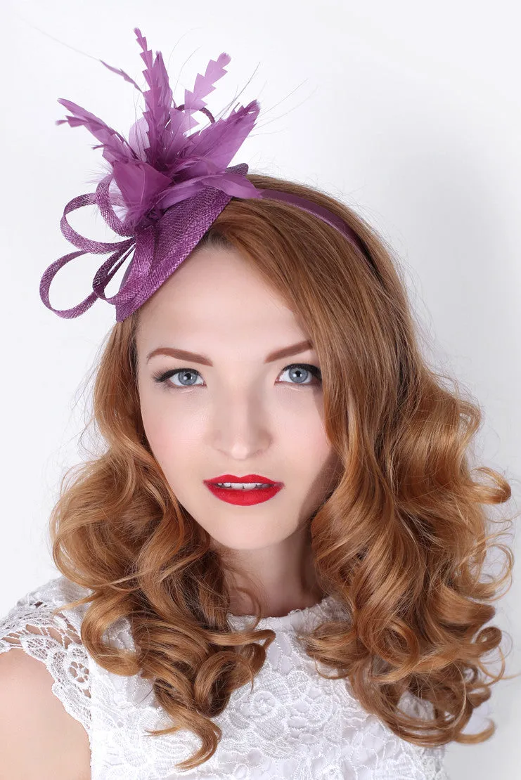 Arianna Fascinator - Plum