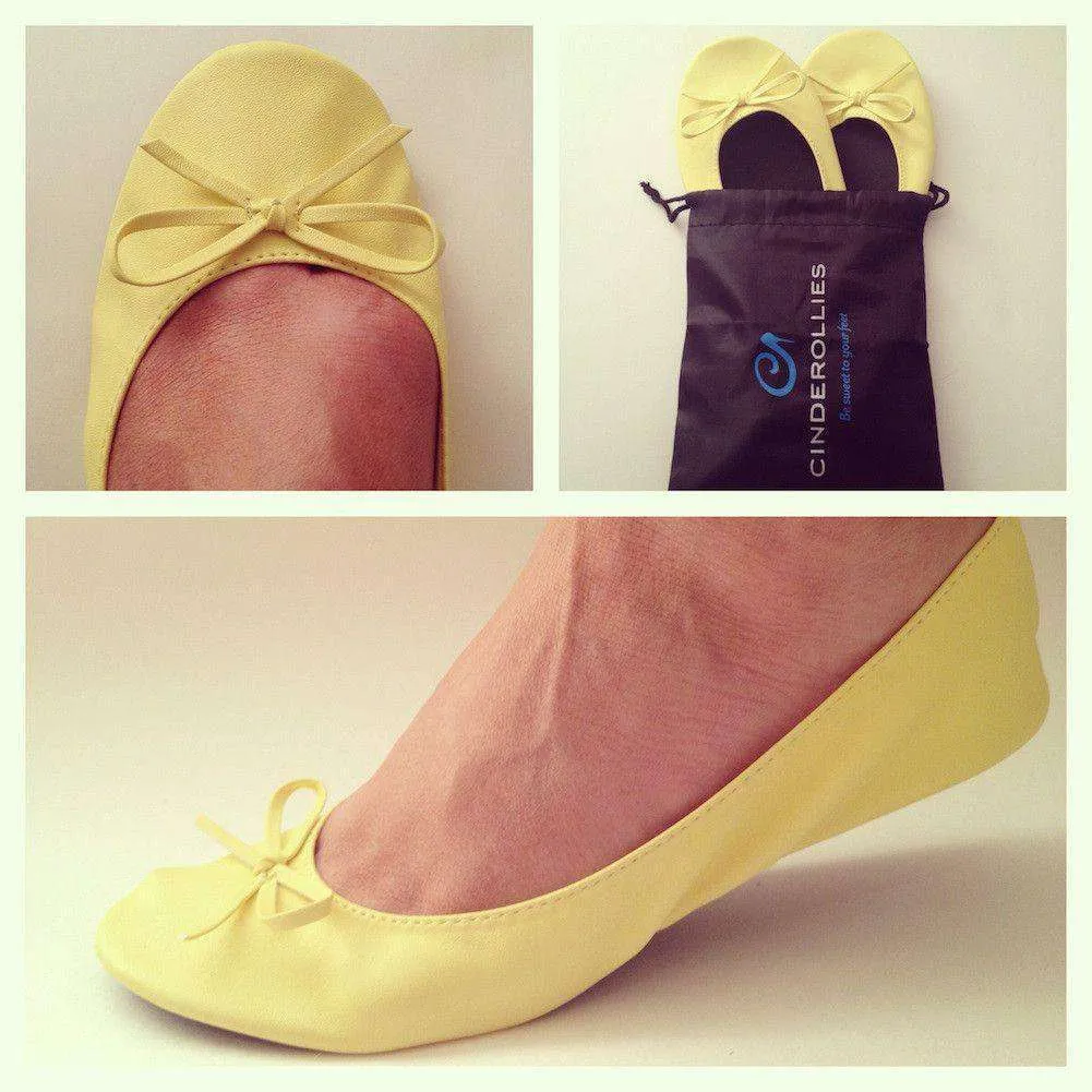 Ballet Flat in Pale Yellow by Cinderollies