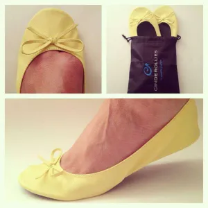 Ballet Flat in Pale Yellow by Cinderollies