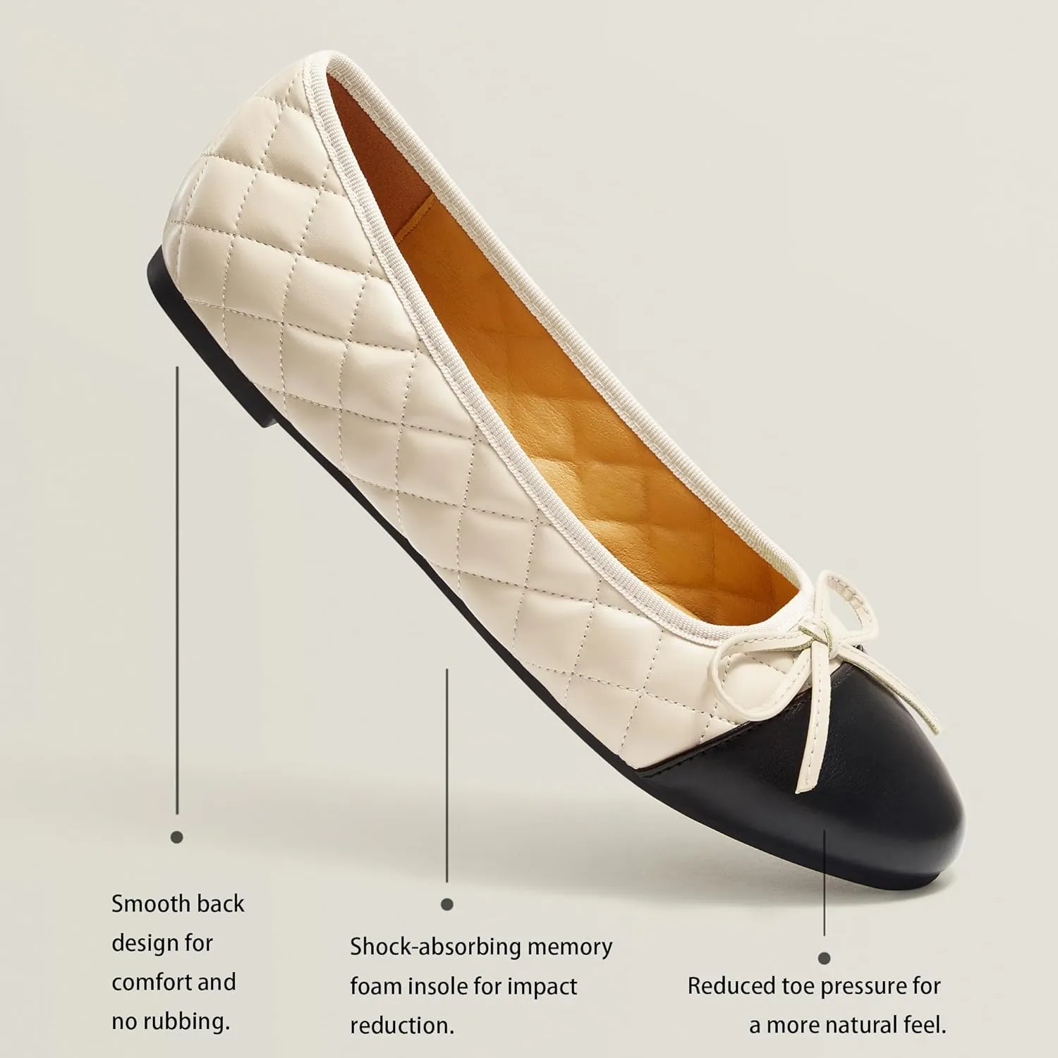 Ballet Flats for Women;Round Toe Mary Jane;Soft Leather Geometric Patterns Dressy Flats;Bowknot Slip on Women Shoes