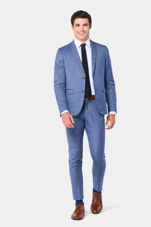 Blue Sharkskin 2 Button Suit
