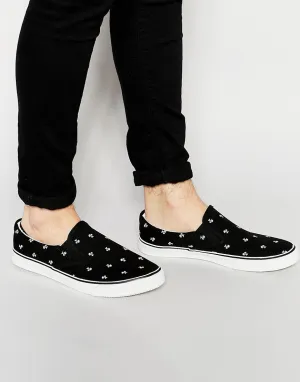 Brave Soul Slip On Sneakers With Palm Print