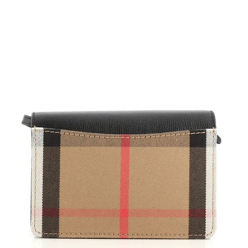 BURBERRY HAMPSHIRE DERBY CALFSKIN HOUSE CHECK CROSSBODY BAG