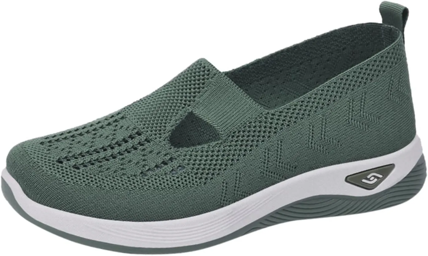 Cathalem Platform Sneakers for Women, Walking Slip on Diabetic Foam Shoes Hands Free Slip in Sneakers Arch Support