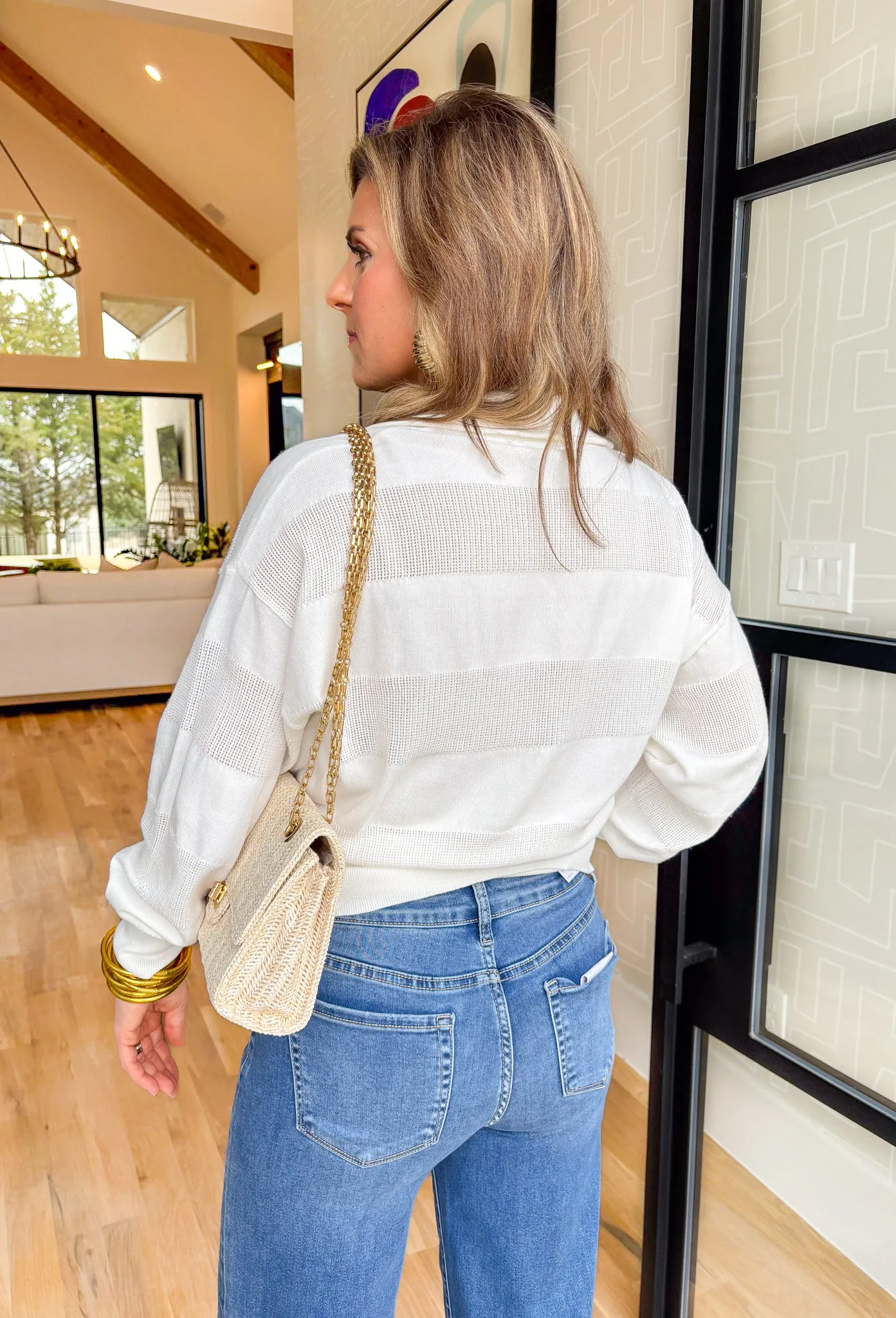 Cozy Stripes Quarter Zip Pullover