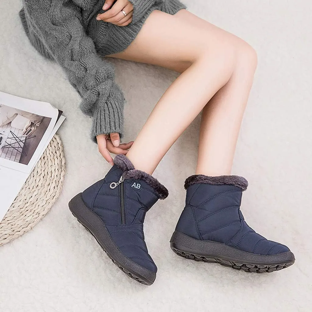 Cute Winter Boots for Women Fashion Winter Ankle Dress Boots for Women Waterproof Snow Womens Waterproof Boots Winter Womens Snow Shoes with Poles Botas Para Invierno Mujer