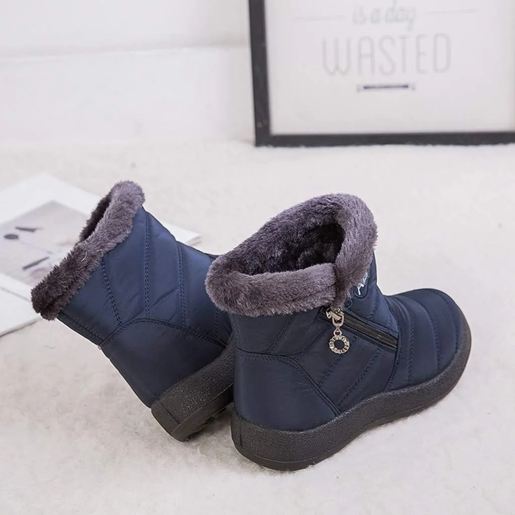 Cute Winter Boots for Women Fashion Winter Ankle Dress Boots for Women Waterproof Snow Womens Waterproof Boots Winter Womens Snow Shoes with Poles Botas Para Invierno Mujer