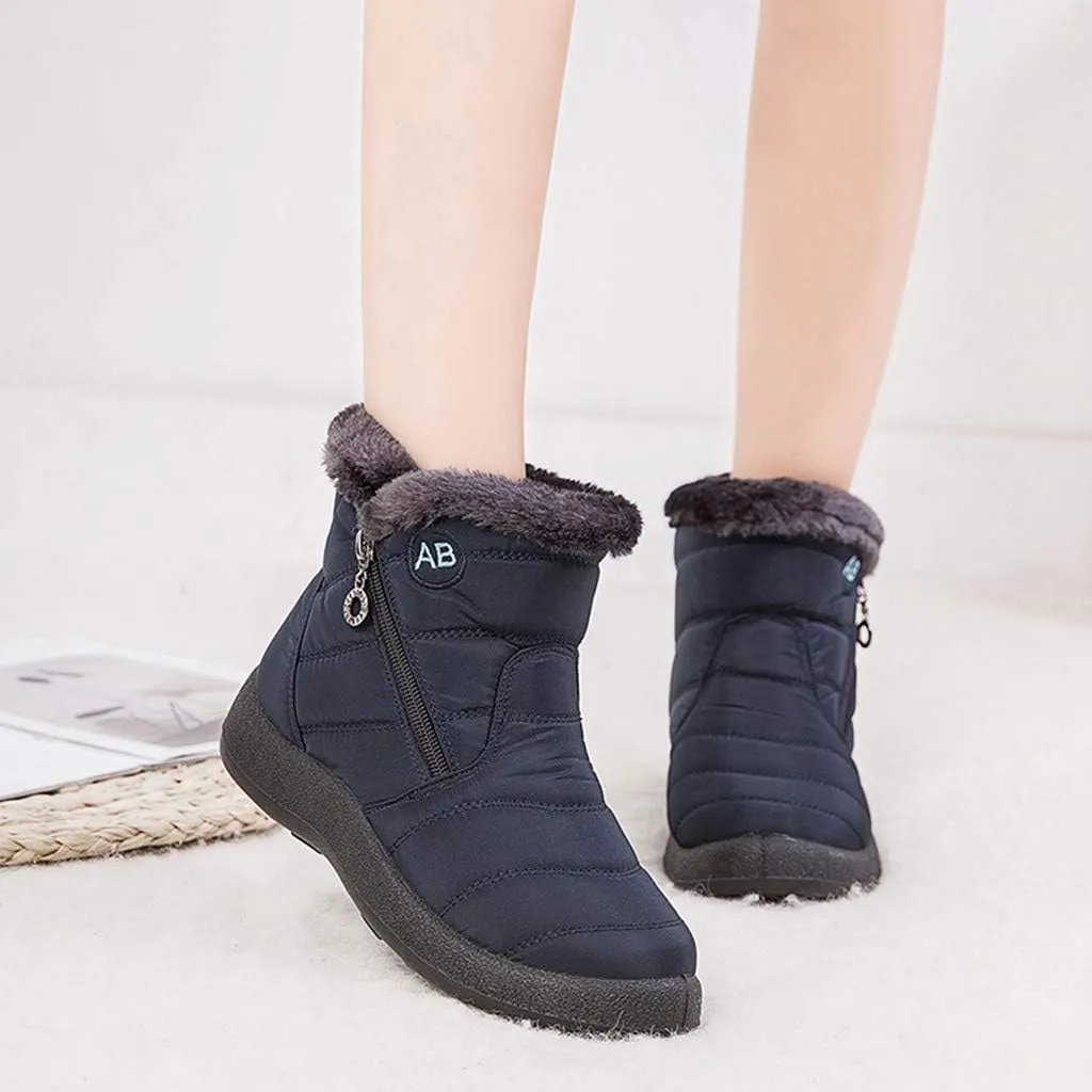 Cute Winter Boots for Women Fashion Winter Ankle Dress Boots for Women Waterproof Snow Womens Waterproof Boots Winter Womens Snow Shoes with Poles Botas Para Invierno Mujer