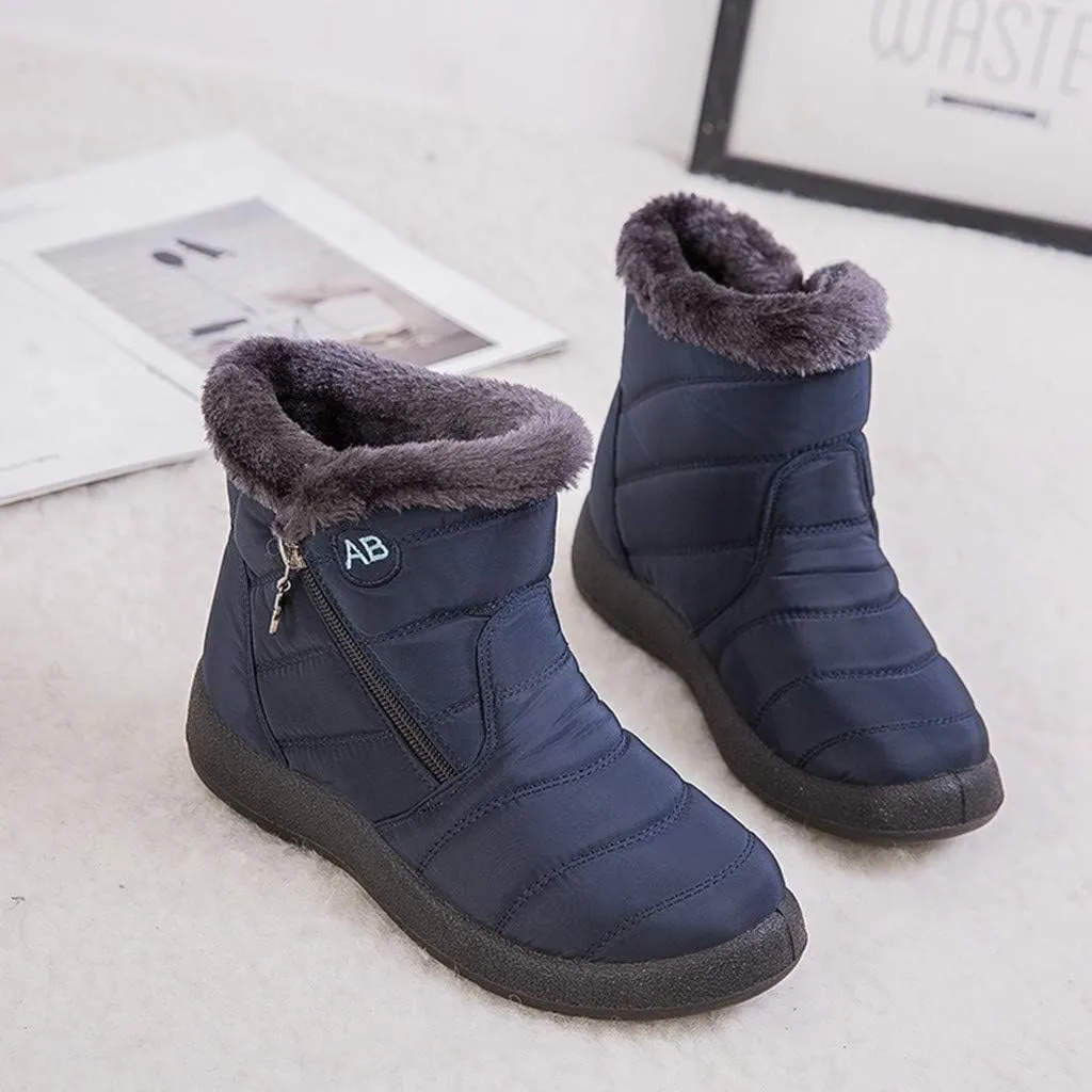 Cute Winter Boots for Women Fashion Winter Ankle Dress Boots for Women Waterproof Snow Womens Waterproof Boots Winter Womens Snow Shoes with Poles Botas Para Invierno Mujer