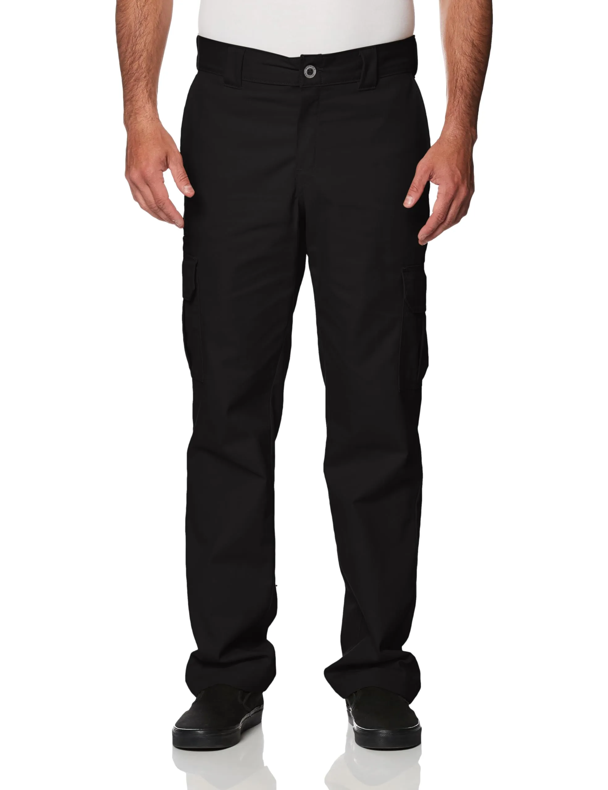 Dickies mens Regular Straight Stretch Twill Cargo work utility pants, Black, 30W x 32L US