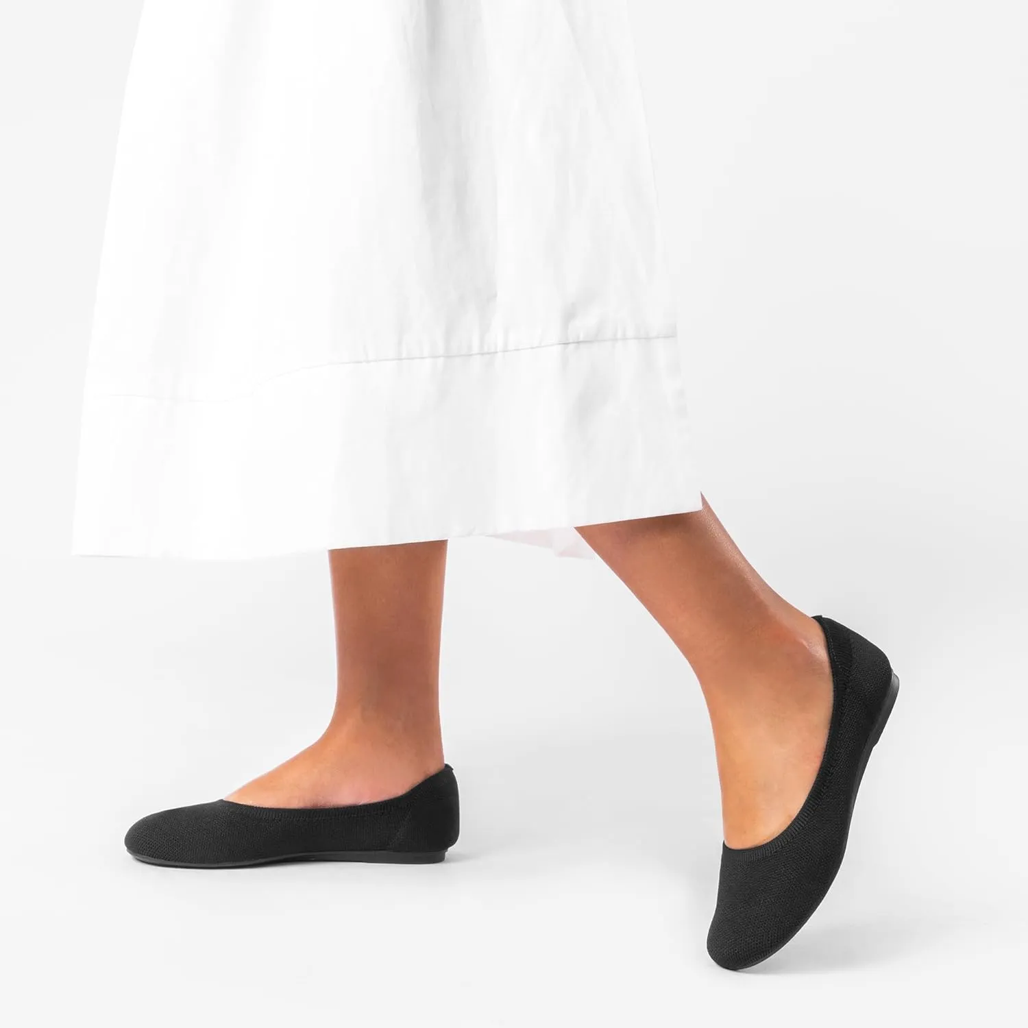DREAM PAIRS Ballet Flats Shoes for Women, Foldable Knit Women's Flats with Arch Support, Comfortable Shoes for Women Dressy Casual Work Office