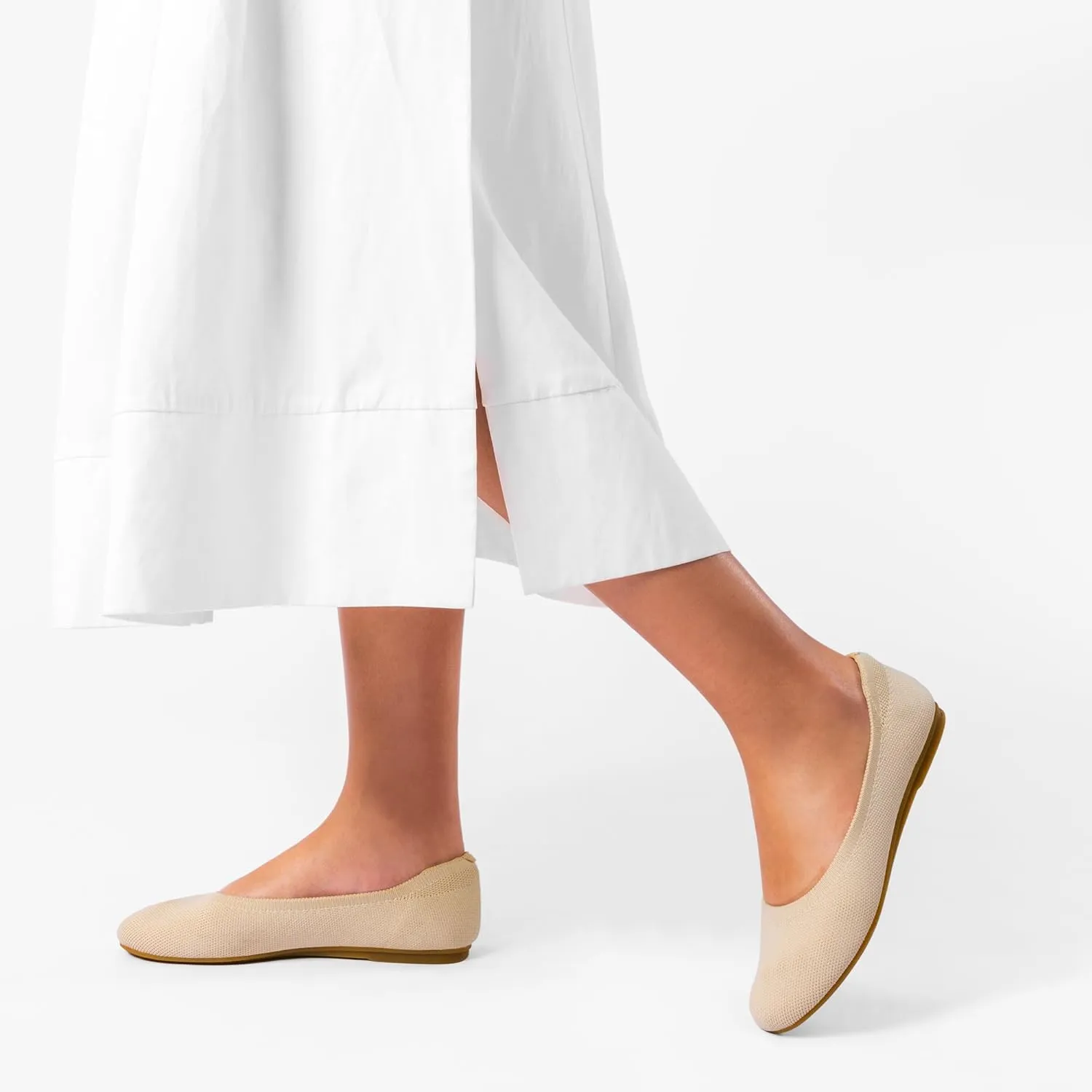 DREAM PAIRS Ballet Flats Shoes for Women, Foldable Knit Women's Flats with Arch Support, Comfortable Shoes for Women Dressy Casual Work Office