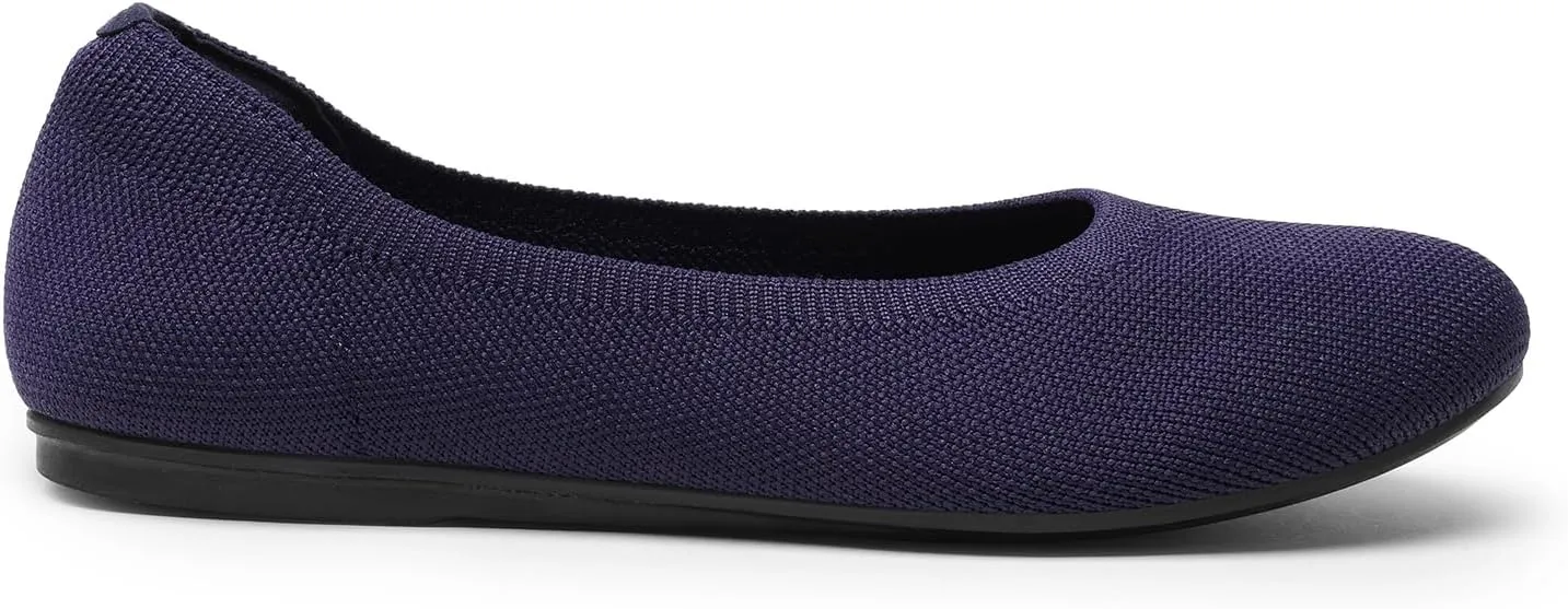 DREAM PAIRS Ballet Flats Shoes for Women, Foldable Knit Women's Flats with Arch Support, Comfortable Shoes for Women Dressy Casual Work Office