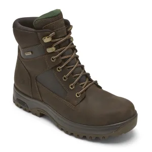 Dunham Men's 8000Works Waterproof 6-Inch Plain Toe Boot Brown Leather