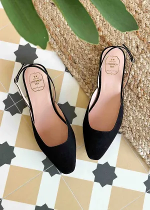 Emerson Fry Slingback Flat - Black Suede