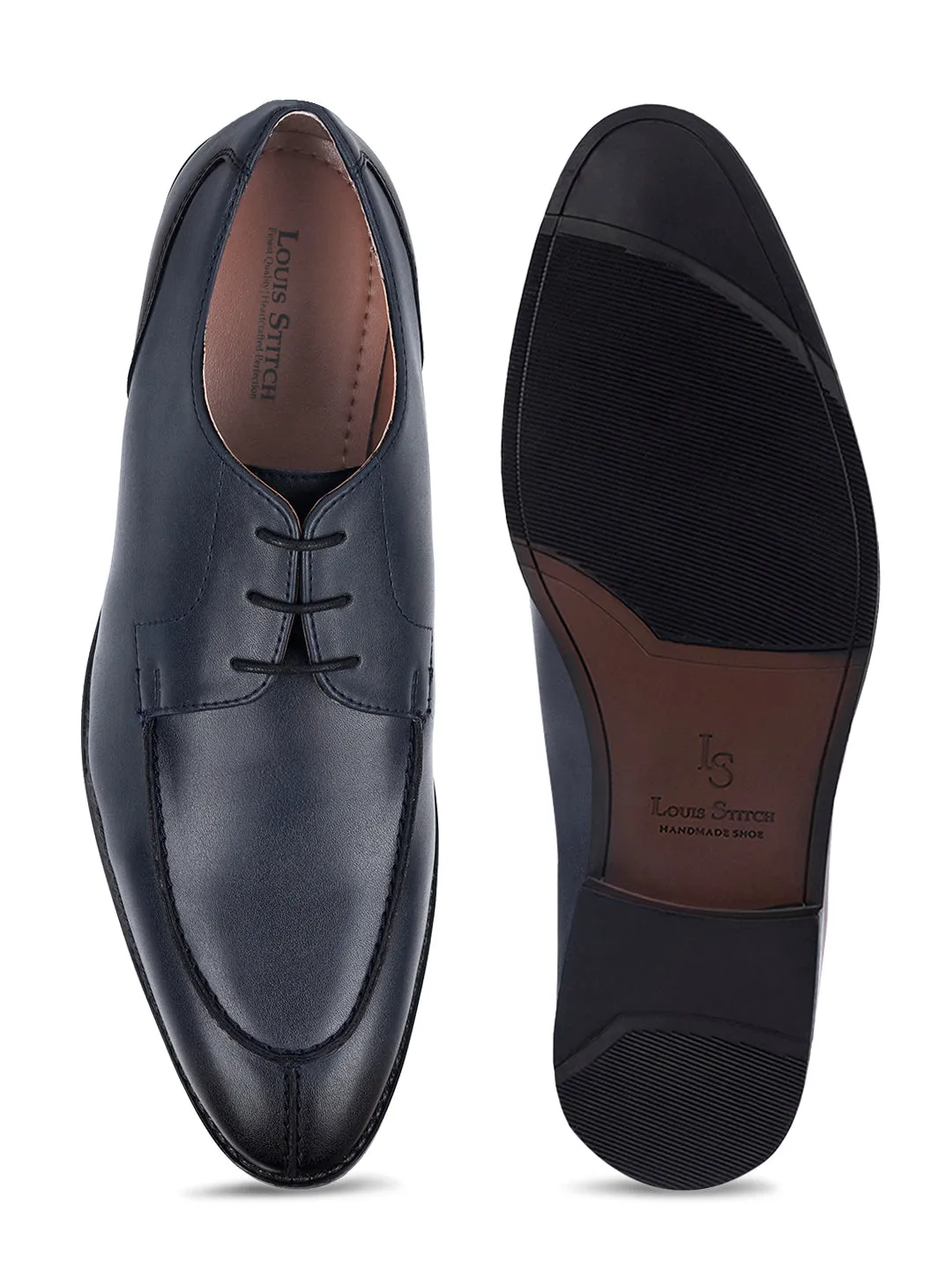 Federal Blue Handcrafted Derby Laceups Shoes