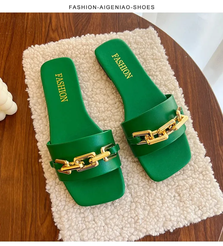 Gold Chain Link Sandals
