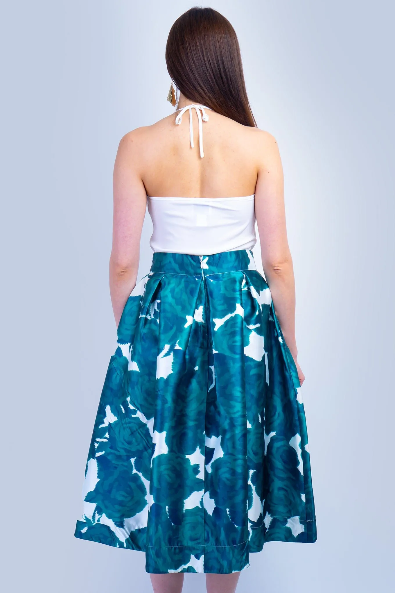 Green Rose Taffeta Full Skirt