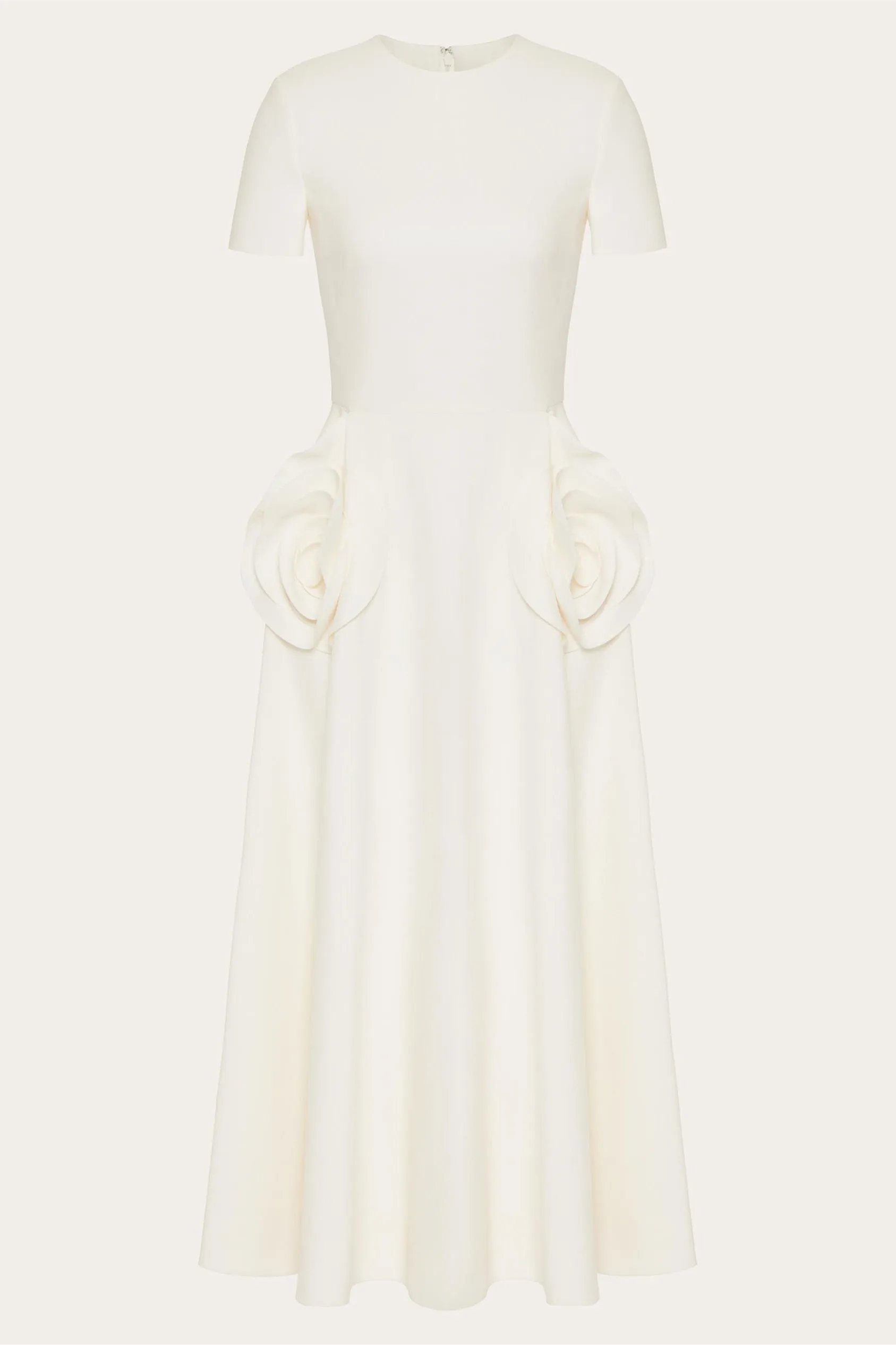 Jared Floral Appliqu Short Sleeves Midi Dress