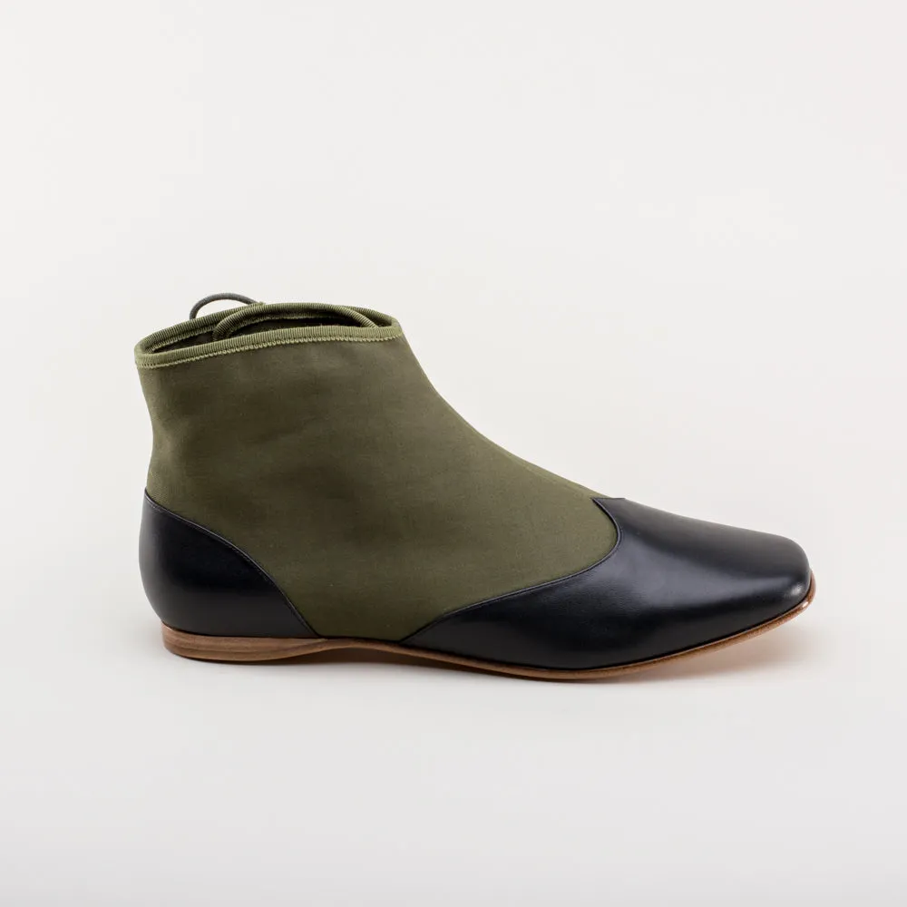 Keckley Women's Victorian Side-Lace Boots (Green/Black)