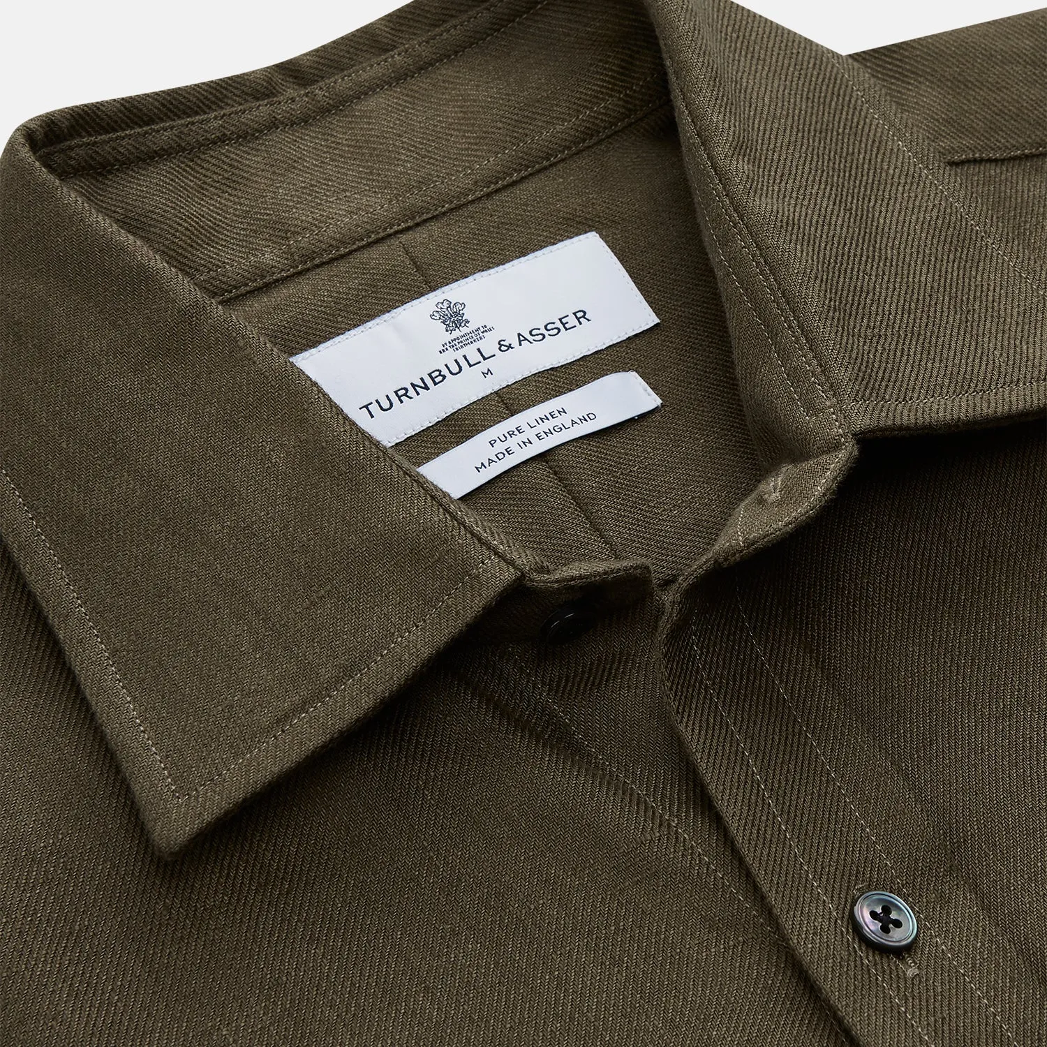 Khaki Green Linen Weekend Fit Langston Shirt