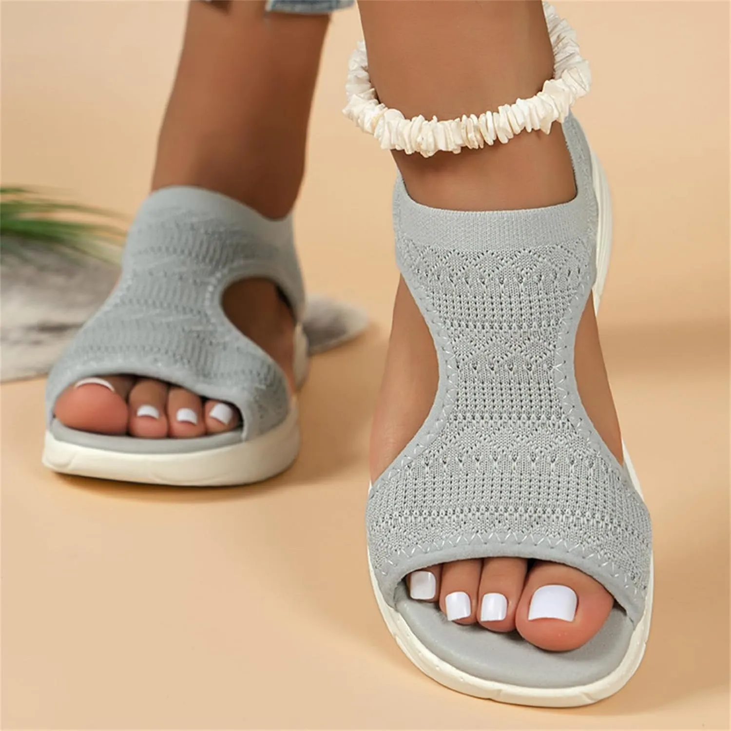 Ladmiple Sandals Women Comfortable Cute Orthopedic Sandals Arch Support Orthotic Flip Flops Dressy Summer Walking Beach Shoes