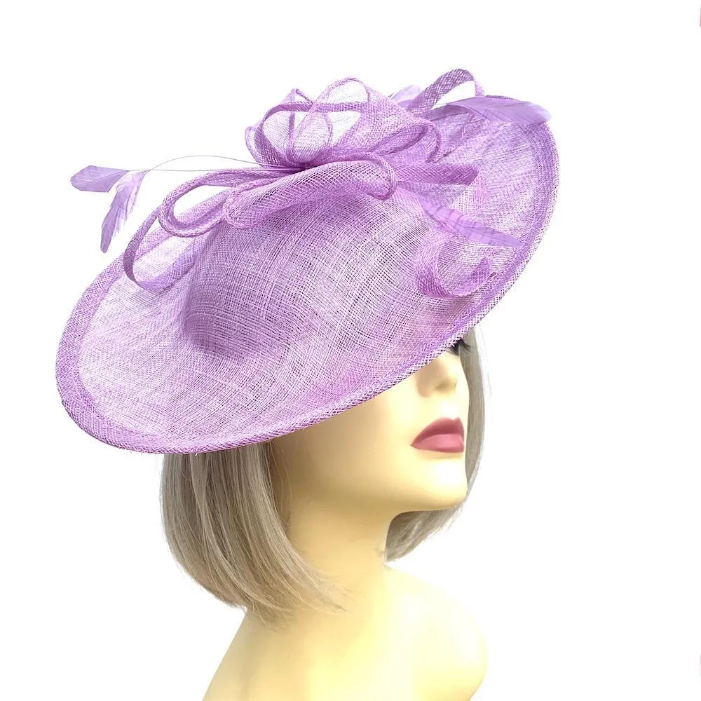 Lilac Sinamay Saucer Fascinator Hat