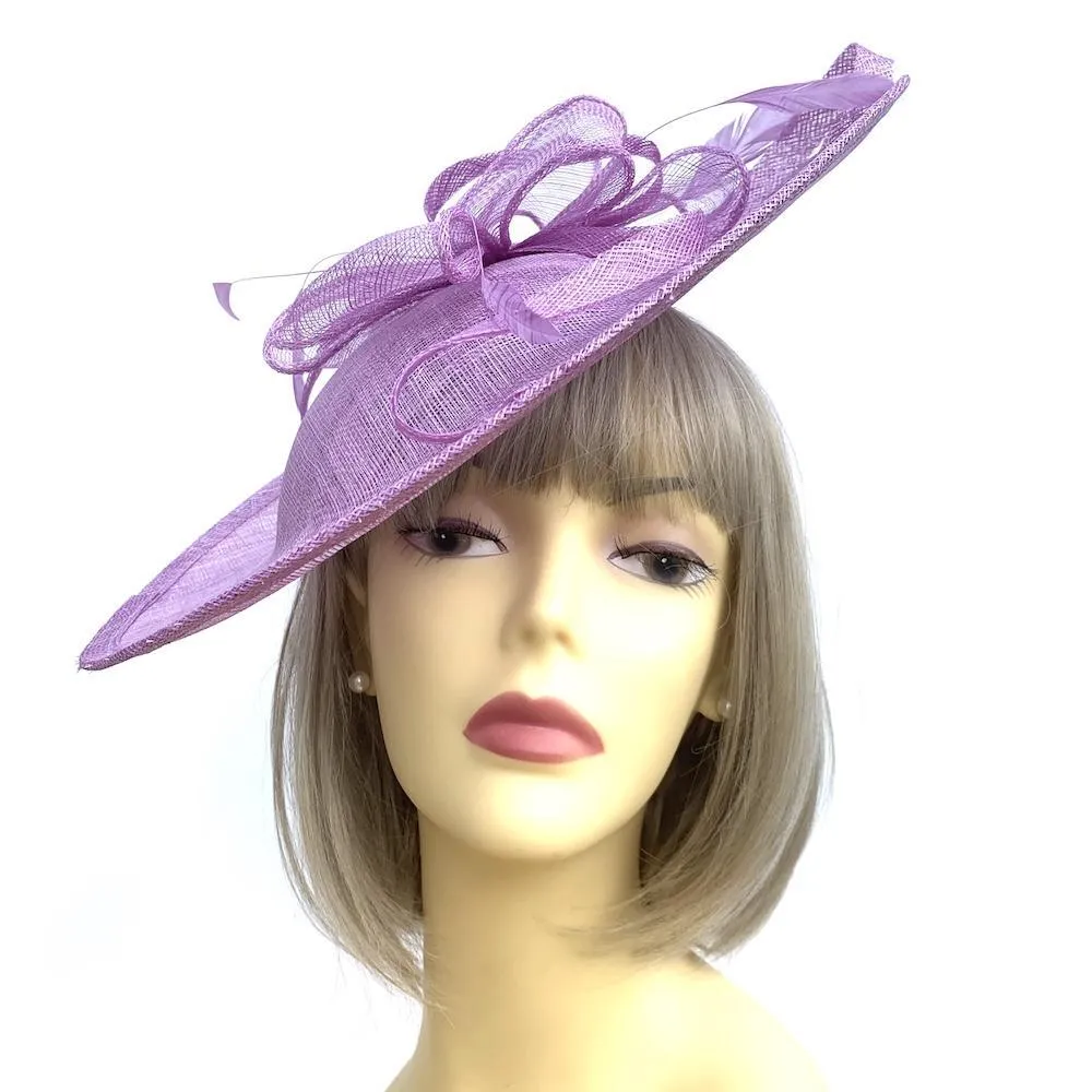 Lilac Sinamay Saucer Fascinator Hat