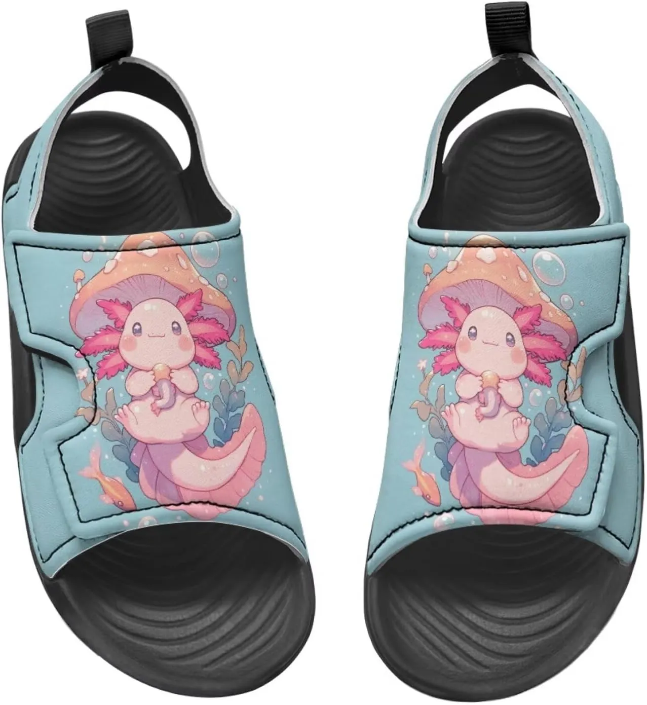 Little Girls Axolotl Star Sport Sandals Kids Toddler Causal Open Toe Outdoor Summer Shoes Hiking Water Sandals