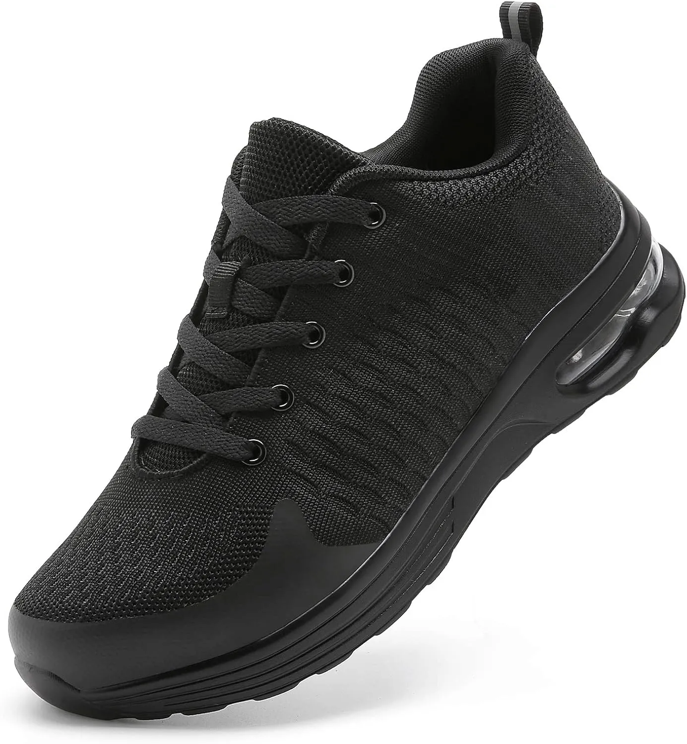 LUPWEE Steel Toe Shoes for Men Women, Slip Resistant Safety Work Shoes Puncture Proof Comfortable Indestructible Sneakers with Specialized Work Insole for Industry Construction Warehouse Black M5.5
