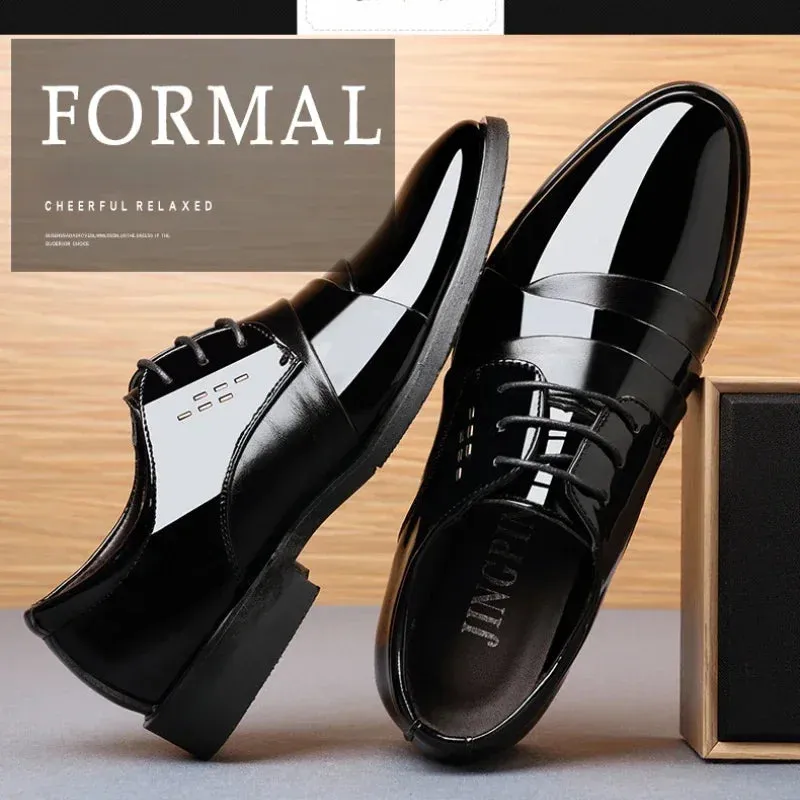 Luxury Mens Patent Leather Oxford Dress Shoes