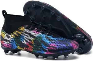 Maylrvjv Men's High Top Soccer Shoes Football Boots Futsal Cleats Competition Training Indoor Outdoor Sports Sneakers