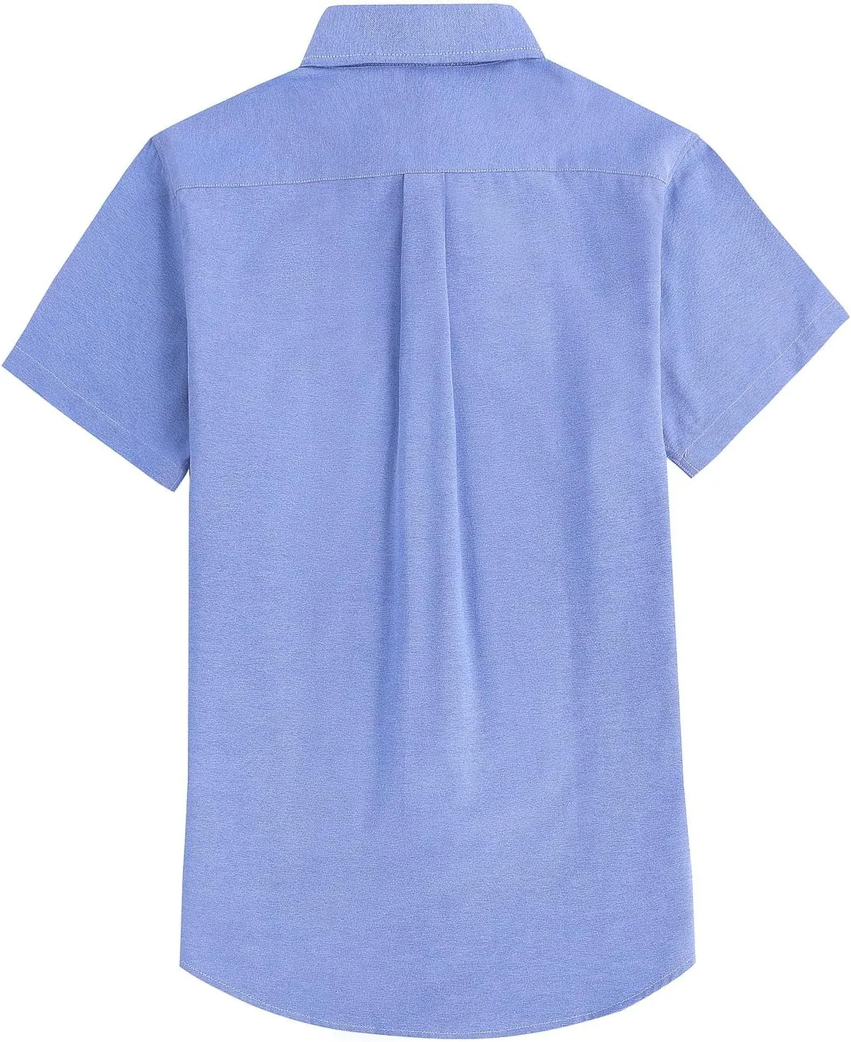 Men's Cotton Oxford Shirt Short Sleeve Button Down Business Casual with Chest Pocket for Gifts