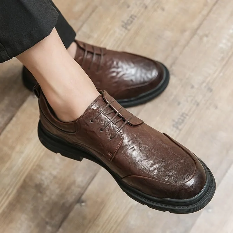 Men's Genuine Leather Oxford Dress Shoes, Fashion Brogue Formal Shoes, Business & Conference Shoes for Work, Comfortable Banquet Shoes for Men