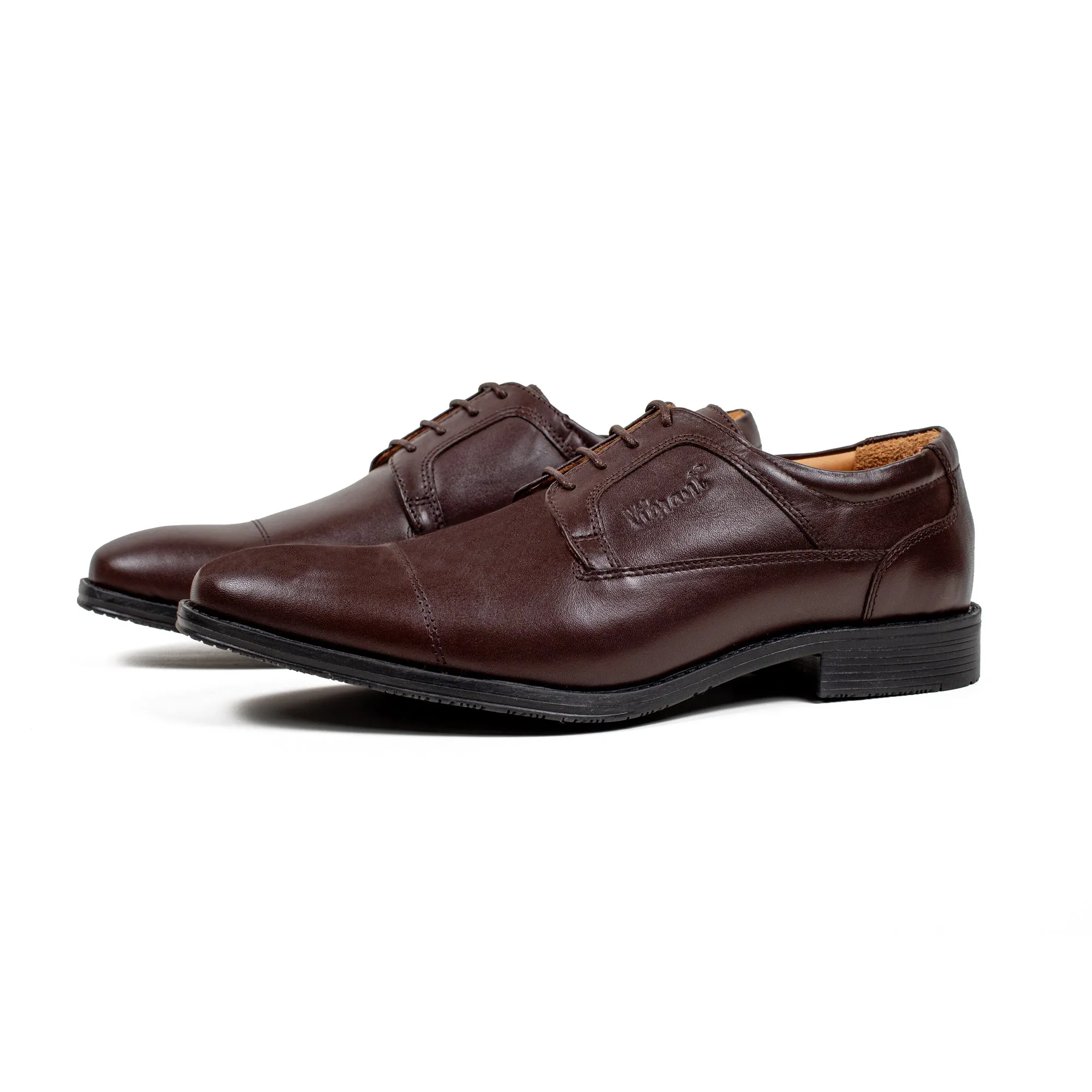 Men's Premium Brown Leather Formal Oxford Shoes | Vibrant® Classic Cap-Toe Design