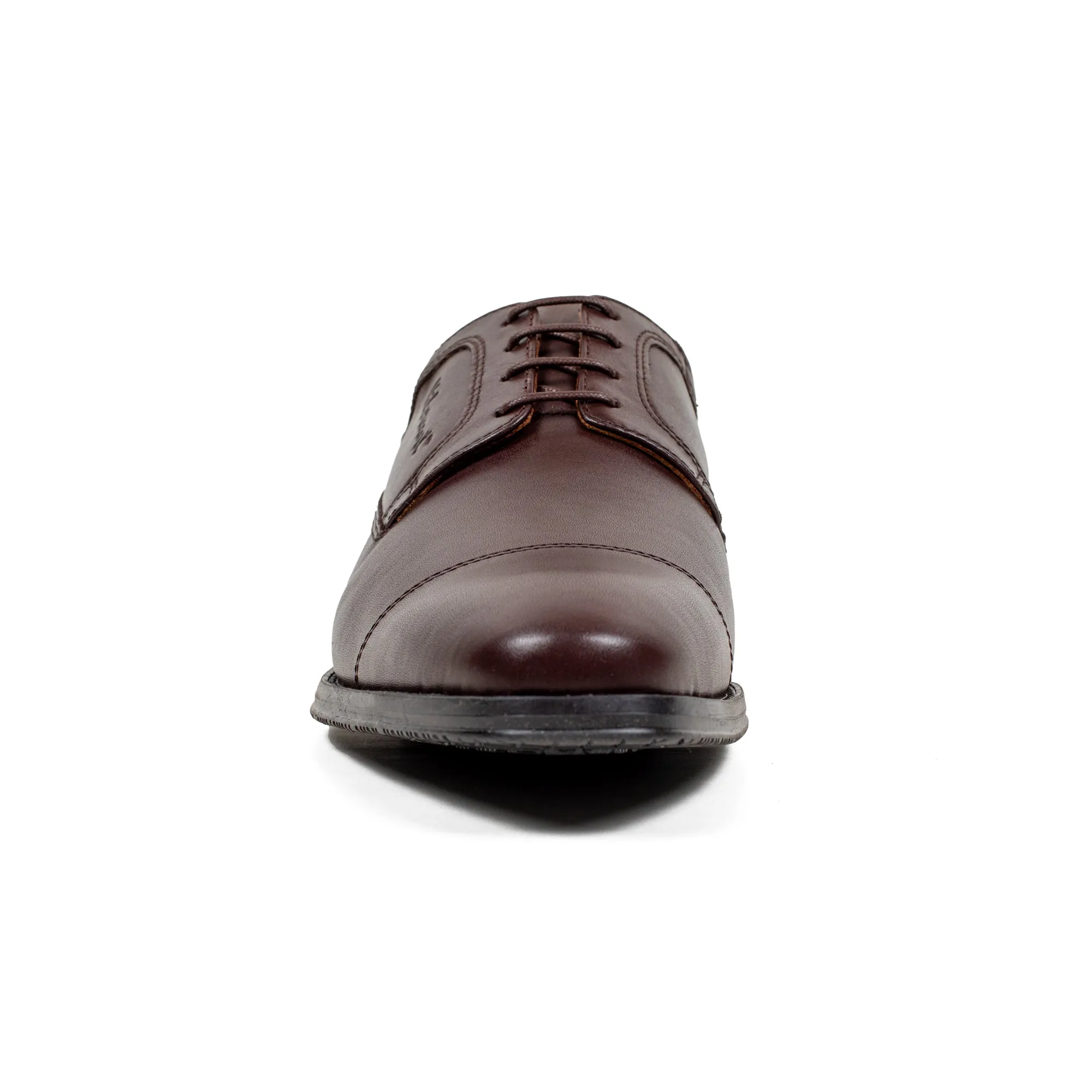 Men's Premium Brown Leather Formal Oxford Shoes | Vibrant® Classic Cap-Toe Design