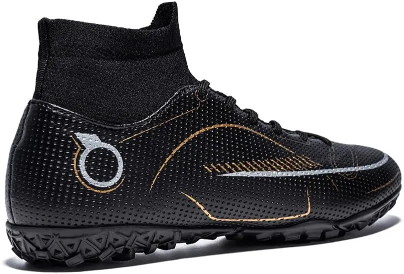 Mens Soccer Boots Professional High-Top Football Shoes Outdoor Indoor Comfortable Athletic Sneaker