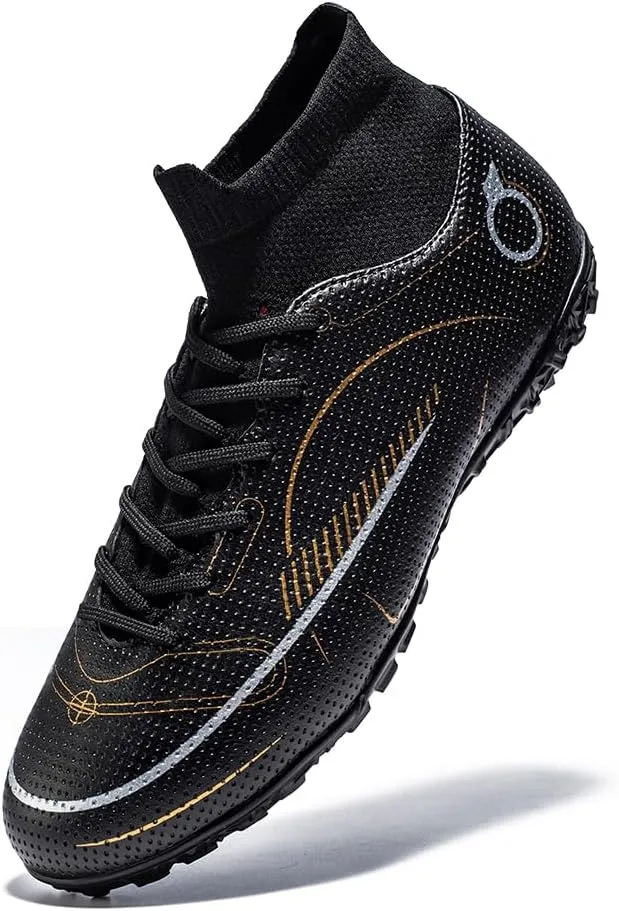 Mens Soccer Boots Professional High-Top Football Shoes Outdoor Indoor Comfortable Athletic Sneaker