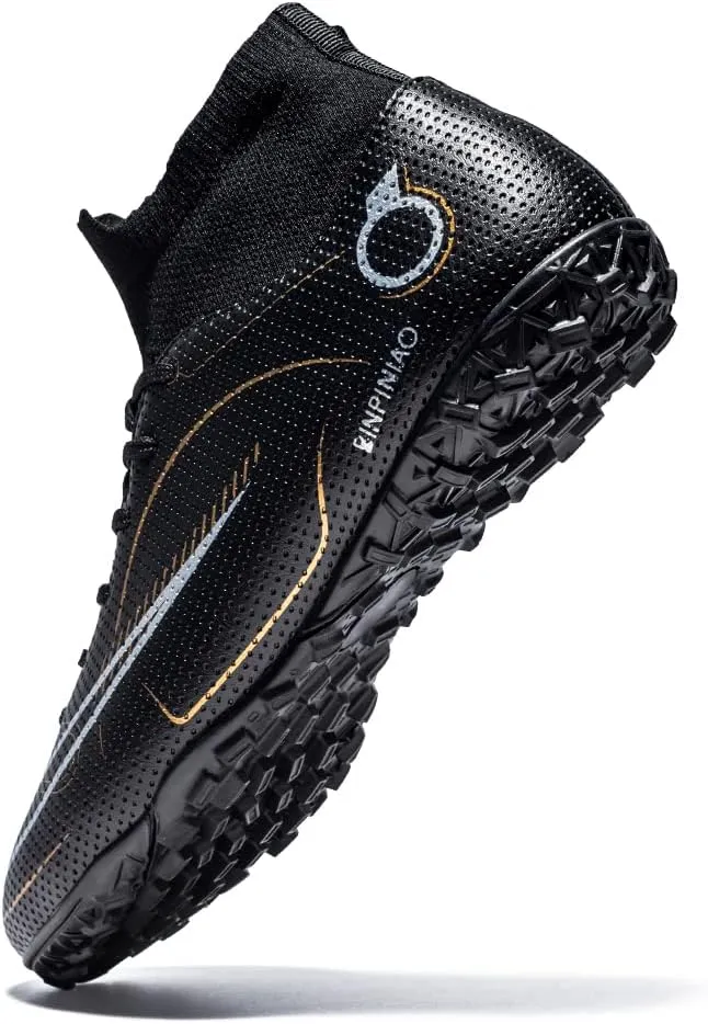 Mens Soccer Boots Professional High-Top Football Shoes Outdoor Indoor Comfortable Athletic Sneaker