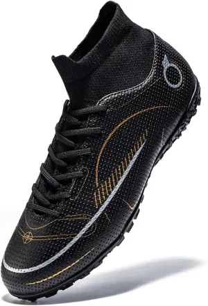Mens Soccer Boots Professional High-Top Football Shoes Outdoor Indoor Comfortable Athletic Sneaker