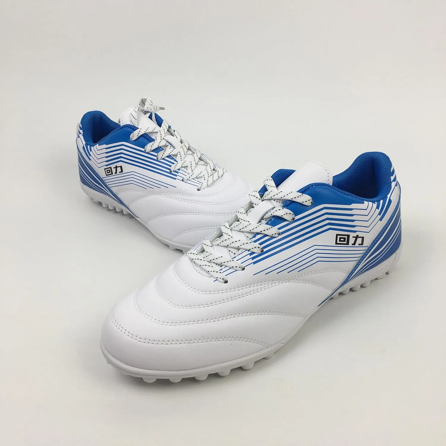 Men's Soccer Shoes Outdoor Turf Indoor Soccer Training Sneaker Football Boots Breathable Cleats (10 Blue White)