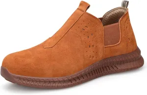 Mens Work Boots Steel Toe Cap Safety Trainers for Women Lightweight Anti Slip Safety Shoes for Women Industrial Factory Workplace (Color : Brown, Size : 8.5 US)