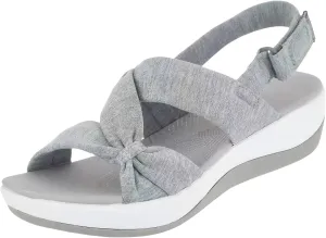 Orthopedic Sandals for Women Summer Womens Flat Sandals Wide Width Arch Support Sandal, Adjusting Ankle Strap Slip on Shoes Fashion Bow Strappy Beach Walking Shoes