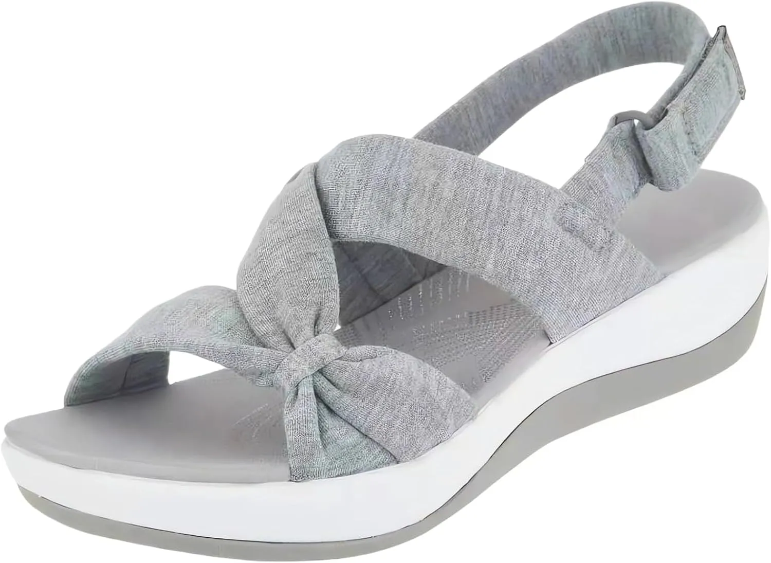 Orthopedic Sandals for Women Summer Womens Flat Sandals Wide Width Arch Support Sandal, Adjusting Ankle Strap Slip on Shoes Fashion Bow Strappy Beach Walking Shoes