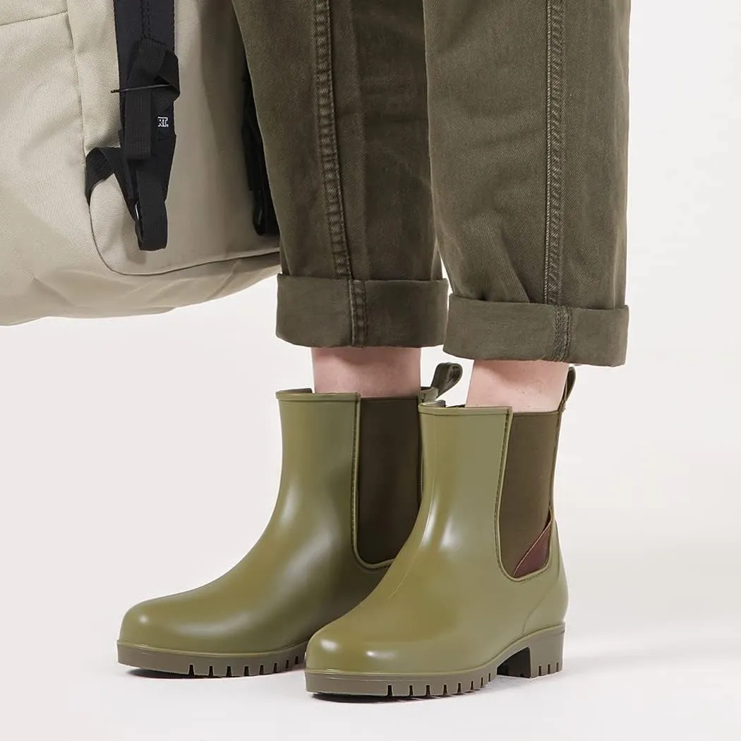 planone Short rain Boots for Women Waterproof Garden Shoes Anti-Slipping Chelsea Rainboots for Ladies Comfortable Insoles Stylish Light Ankle rain Shoes matte Outdoor Work Shoes