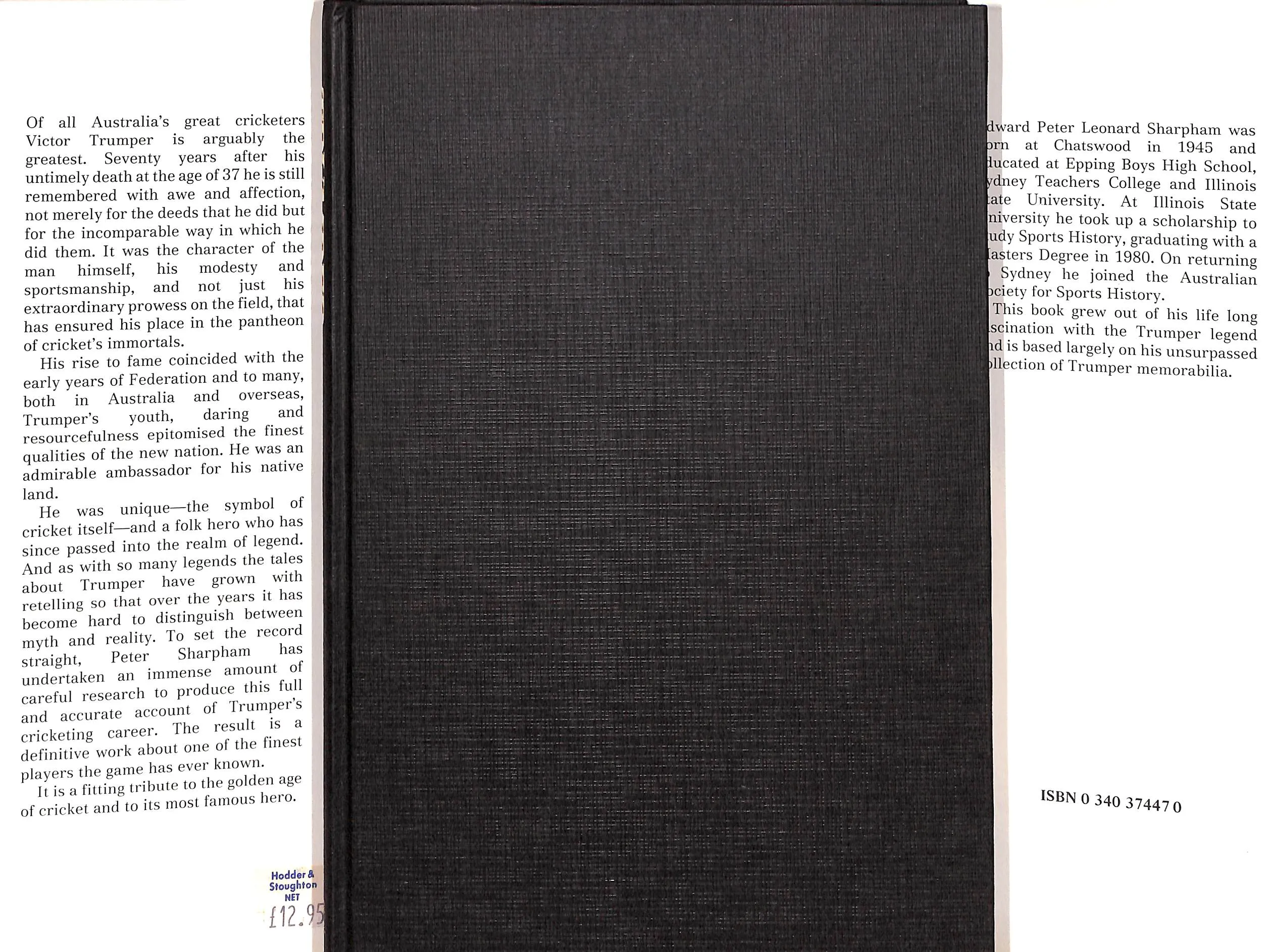 "Trumper: The Definitive Biography" 1985 SHARPHAM, Peter