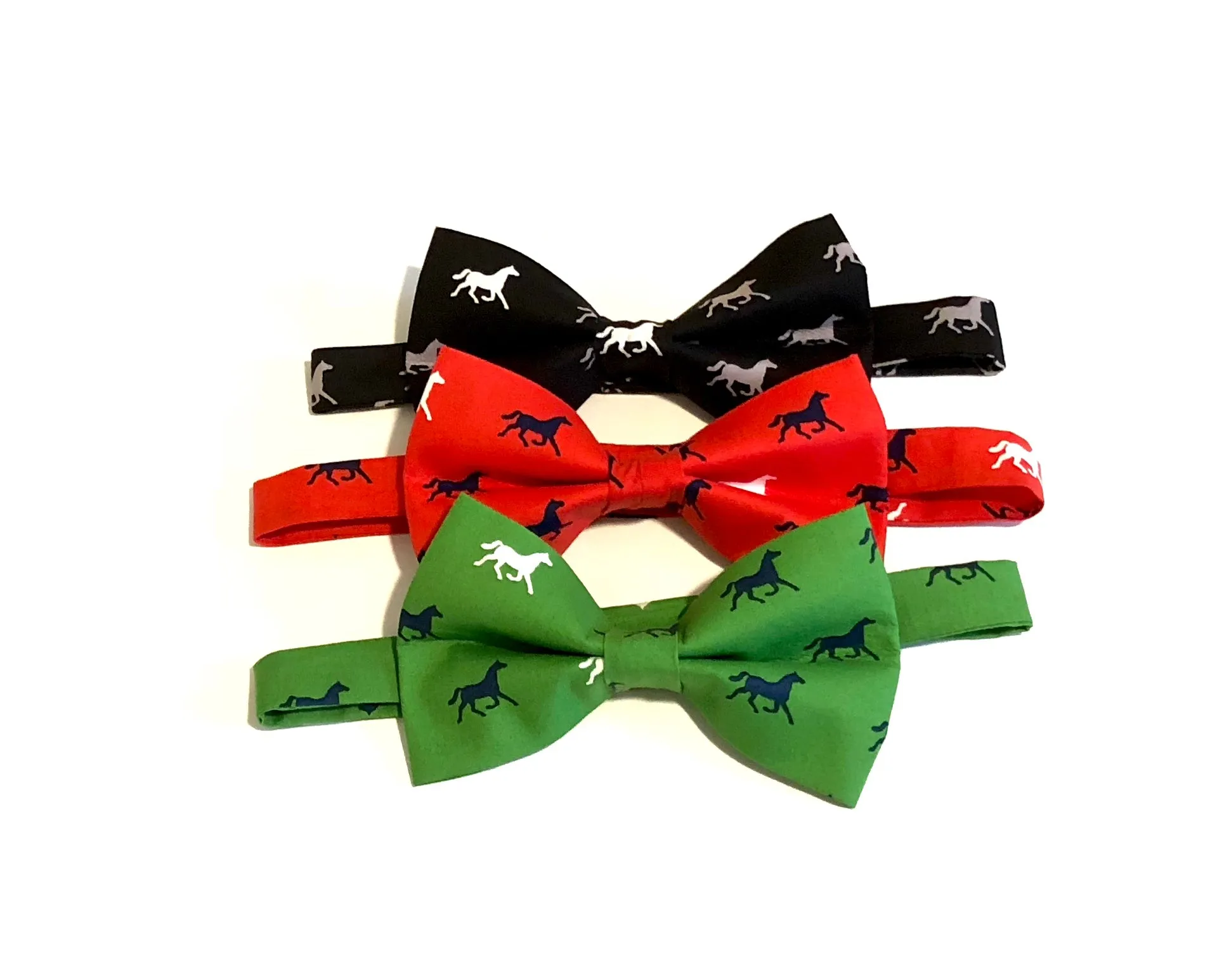 Red Derby Horses Bow Tie